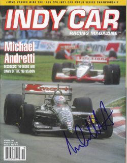 Autographed MICHAEL ANDRETTI Indy Car Racing Magazine Oct 1996