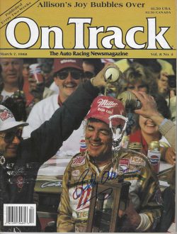 Autographed BOBBY ALLISON On Track Racing Magazine 3/7/1988