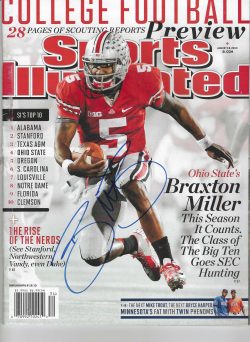 Autographed BRAXTON MILLER OHIO STATE BUCKEYES Sports Illustrated 8/19/2013