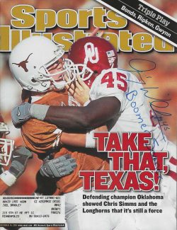 Autographed JIMMY WILKERSON OKLAHOMA SOONERS Sports Illustrated 10/15/2001