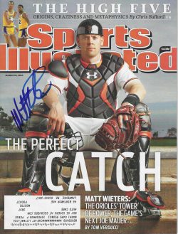 Autographed MATT WIETERS BALTIMORE ORIOLES Sports Illustrated 3/15/2010