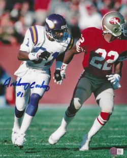 Autographed ANTHONY CARTER 8x10 Minnesota Vikings Photo