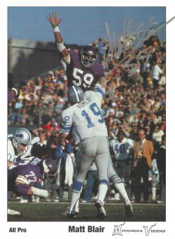 Autographed MATT BLAIR Minnesota Vikings 8.5" X 11 Photo