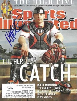 Autographed MATT WIETERS BALTIMORE ORIOLES Sports Illustrated 3/15/2010