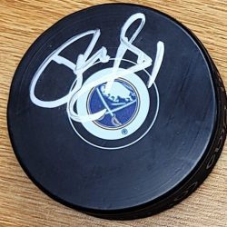 Autographed PHIL HOUSLEY Buffalo Sabres Hockey Puck