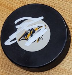 Autographed LUKE EVANGELISTA Nashville Predators Hockey Puck