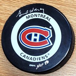 AUTOGRAPHED GUMP WORSLEY Montreal Candiens Game Hockey Puck