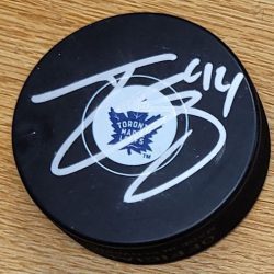 Autographed TYSON BARRIE Toronto Maple Leafs Hockey Puck