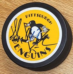 Autographed SHAWN MCEACHERN Pittsburgh Penguins Hockey Puck