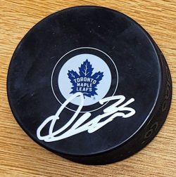 Autographed DENNIS HILDEBY Toronto Maple Leafs Hockey Puck