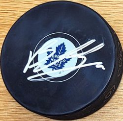 Autographed BOBBY MCMANN Toronto Maple Leafs Hockey Puck