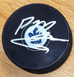 Autographed PHILIPPE MYERS Toronto Maple Leafs Hockey Puck