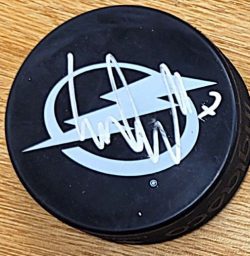 Autographed SIMON LUNDMARK Tampa Bay Lightning Hockey Puck