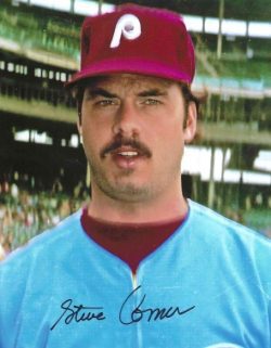 AUTOGRAPHED STEVE COMER 8X10 Philadelphia Phillies Photo