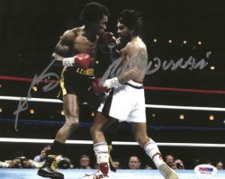 Autographed SUGAR RAY LEONARD and ROBERTO DURAN 8X10 Boxing Photo PSA/DNA