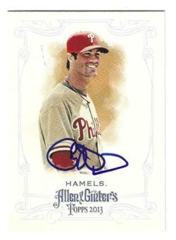 Autographed COLE HAMELS Philadelphia Phillies 2013 Topps Allen & Ginter's Card