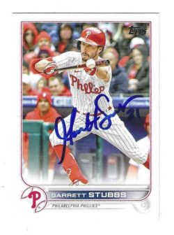 Autographed GARRETT STUBBS Philadelphia Phillies 2022 Topps  Card #US315