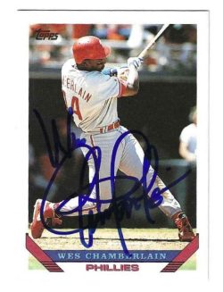 Autographed WES CHAMBERLAIN Philadelphia Phillies 1993 Topps Card