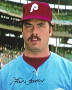 AUTOGRAPHED STEVE COMER 8X10 Philadelphia Phillies Photo
