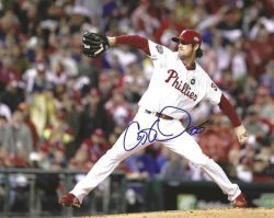 AUTOGRAPHED COLE HAMELS 8X10 Philadelphia Phillies Photo