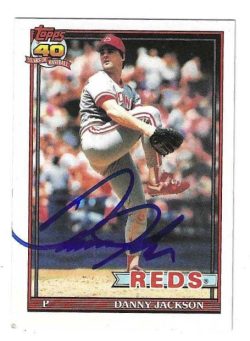 Autographed DANNY JACKSON Cincinnati Reds 1991 Topps Card