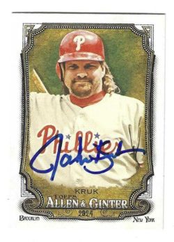 Autographed JOHN KRUK Philadelphia Phillies 2024 Topps Allen & Ginter's Card