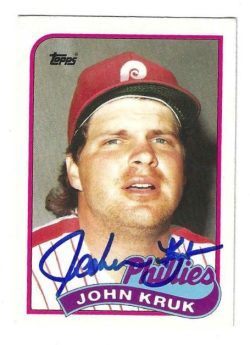 Autographed JOHN KRUK Philadelphia Phillies 1989 Topps Card