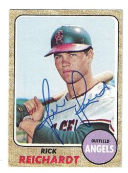 Autographed RICK REICHARDT California Angels 1968 Topps Card