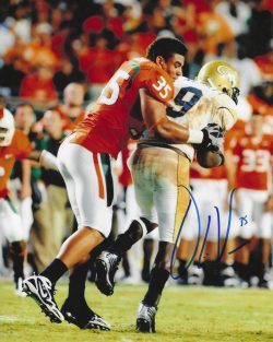 Autographed OLIVIER VERNON Miami Hurricanes 8x10 Photo