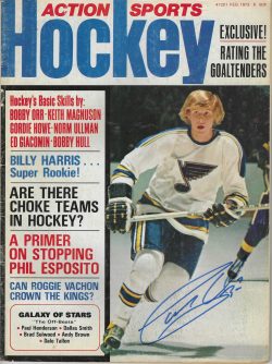 Autographed Garry Unger St. Louis Blues Action Sports Hockey Magazine February 1973
