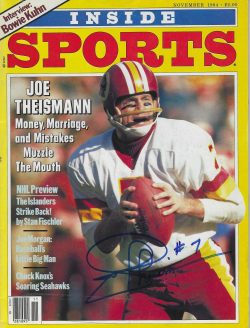 Autographed JOE THEISMANN Washington Redskins Inside Sports November 1984