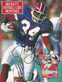 Autographed THURMAN THOMAS Buffalo Bills Beckett Football Card Monthly March 1991