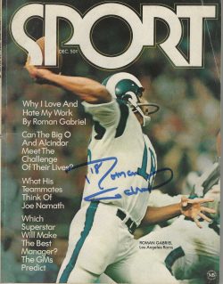 Autographed ROMAN GABRIEL Los Angeles Rams Sport Magazine December 1970