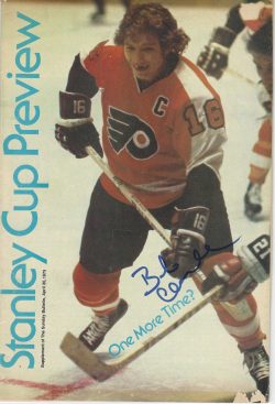 Autographed BOBBY CLARKE Philadelphia Flyers Evening Bulletin Stanley Cup Preview 4/20/1975