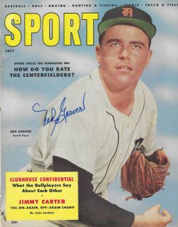 Autographed Ned Garver Detroit Tigers Sport Magazine July 1955