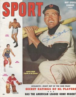 Autographed AL DARK NEW YORK GIANTS Sport Magazine February 1955