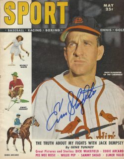 Autographed ENOS SLAUGHTER St. Louis Cardinals Sport Magazine May 1949