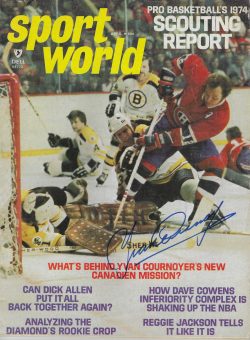 Autographed YVON COURNOYER Montreal Canadiens Sport World Magazine April 1974