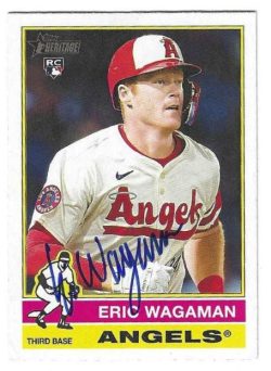 Autographed ERIC WAGAMAN Los Angeles Angels 2025 Topps Heritage Card