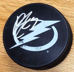 Autographed PONTUS HOLMBERG Tampa Bay Lightning Hockey Puck