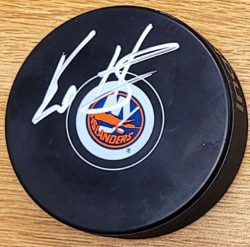 Autographed BO HORVAT New York Islanders Hockey Puck