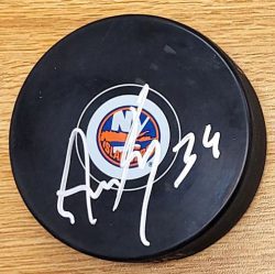 Autographed ADAM BOQVIST New York Islanders Hockey Puck