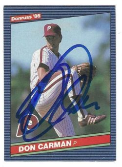 Autographed DON CARMAN Philadelphia Phillies 1986 Donruss Card
