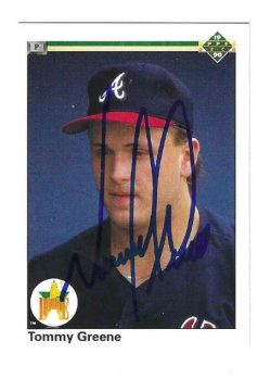 Autographed TOMMY GREENE Atlanta Braves 1990 Upper Deck Card