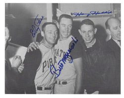 Autographed ELROY FACE, HARVEY HADDIX and BILL MAZEROSKI 8x10 Pittsburgh Pirates Photo