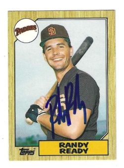 Autographed RANDY READY San Diego Padres 1987 Topps Card