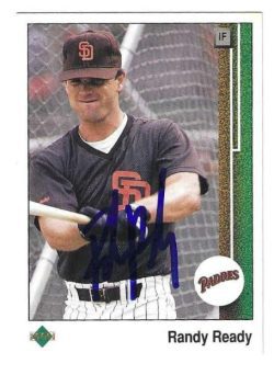 Autographed RANDY READY San Diego Padres 1989 Upper Deck Card