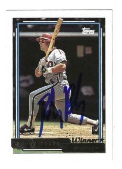 Autographed RANDY READY Philadelphia Phillies 1992 Topps Gold Card