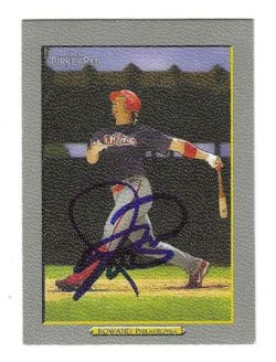 Autographed AARON ROWAND Philadelphia Phillies 2006 Topps Turkey Red Card