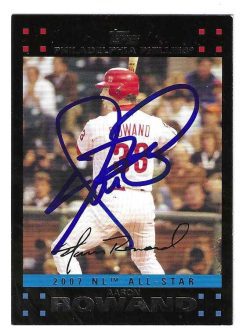 Autographed AARON ROWAND Philadelphia Phillies 2007 Topps Card